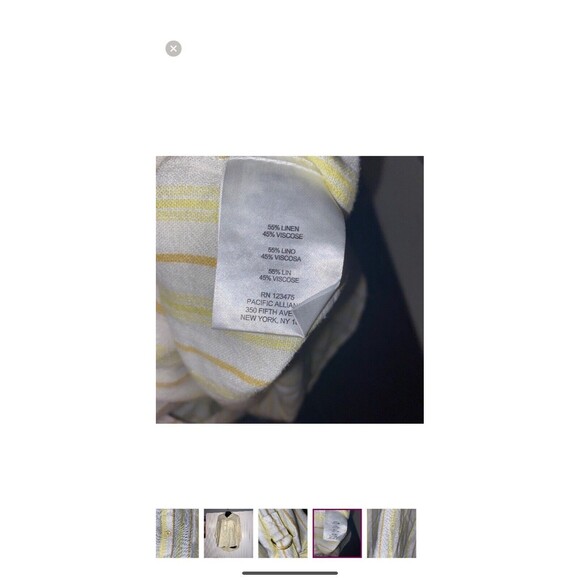 Ellen Tracy‎ Women Linen Top Large Yellow Gold Accent Buttons - Picture 8 of 10